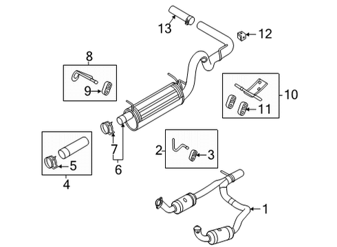 2017 Ford E-350 Super Duty Exhaust Components Converter & Pipe Diagram for HC2Z-5F250-A