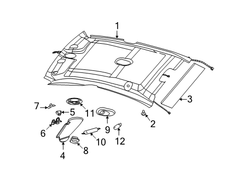 2003 Saturn Ion Interior Trim - Roof Sunroof Switch Diagram for 22687360