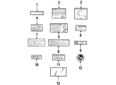 1997 Lexus LX450 Information Labels Label, Cooler Service Caution Diagram for 88723-30080