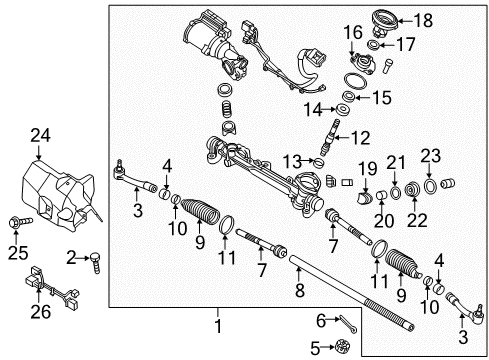 2020 Kia Sorento Steering Column & Wheel, Steering Gear & Linkage End Assembly-Tie Rod, LH Diagram for 56820C1700