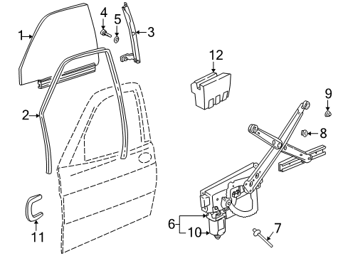 2002 Saab 9-3 Front Door Window Regulator Nut Diagram for 11900439