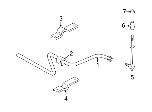 2003 Chrysler 300M Stabilizer Bar & Components - Rear Bar-Rear Suspension Diagram for 4782855AA
