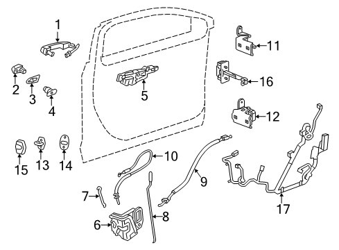 2020 Cadillac CT6 Front Door Rod Diagram for 22971513