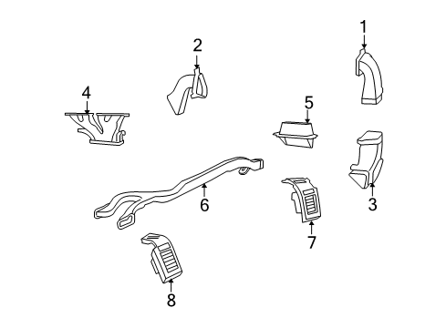 2012 Jeep Liberty Ducts Bezel-Instrument Panel Diagram for 1EQ94DK7AC
