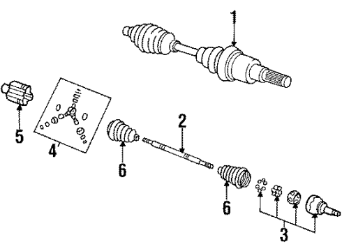 1988 Chevrolet Celebrity Axle Shaft - Front Axle Assembly Diagram for 26000387