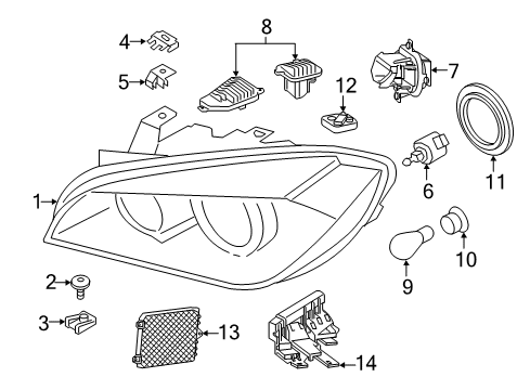 2018 BMW X1 Bulbs Set, Repair Holder, Left Diagram for 63117428743