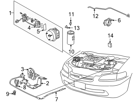 1998 Honda Accord Cruise Control System Valve, Check Diagram for 36145-PG7-004