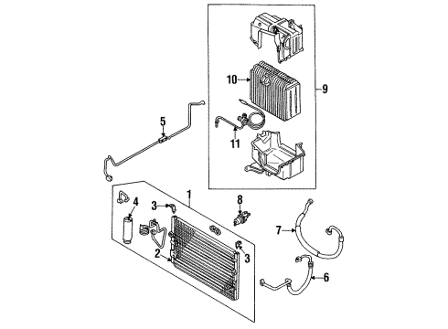 1991 Toyota Cressida Condenser, Compressor & Lines, Evaporator Components Fan Motor Diagram for 88550-22040