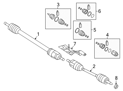 2018 Hyundai Sonata Drive Axles - Front Boot Kit-Front Axle Differential Side RH Diagram for 49583-C1050