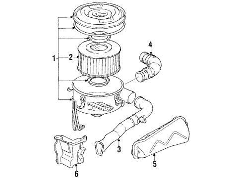 1984 Toyota Pickup Filters Air Cleaner Diagram for 17700-54300