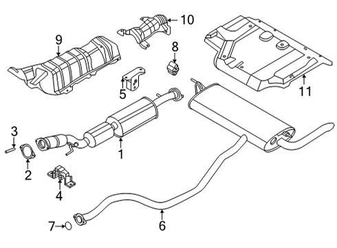 2020 Nissan Sentra Exhaust Components MUFFLER Assembly-Exhaust, Main Diagram for 20100-6LB2A