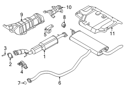 2020 Nissan Sentra Exhaust Components Mounting-Exhaust, Rubber Diagram for 20651-6LA4B