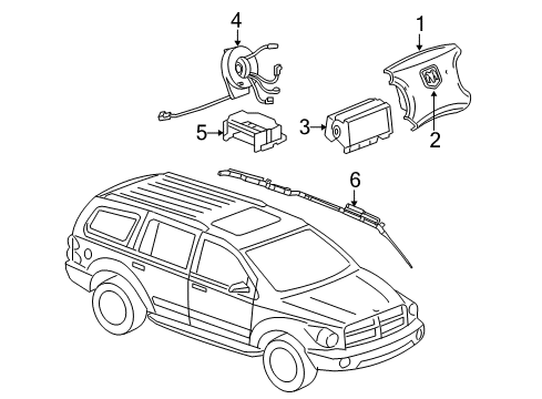 2007 Dodge Durango Air Bag Components Sensor-Side AIRBAG Impact Diagram for 56043168AA