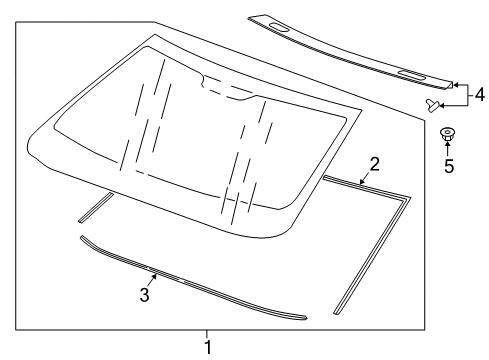 2017 Chevrolet Camaro Windshield Glass Cover Diagram for 84132889
