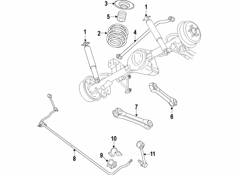 2009 Jeep Wrangler Rear Axle, Lower Control Arm, Upper Control Arm, Stabilizer Bar, Suspension Components Bar-Rear Suspension Diagram for 68067125AA