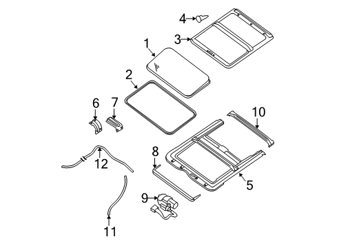 2008 Nissan Sentra Sunroof Bracket-Sun Roof Diagram for 76892-ET010