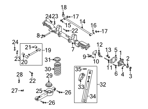 2005 Kia Sedona Rear Suspension Arm Assembly-Lower , LH Diagram for 0K55328350B