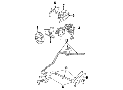 1999 Plymouth Breeze P/S Pump & Hoses, Steering Gear & Linkage Power Steering Pump Diagram for R4874243