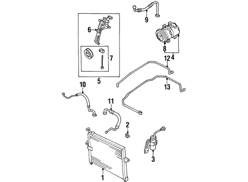 1997 Kia Sportage Air Conditioner EVAPORATOR-A/C Diagram for 0K01A61J11