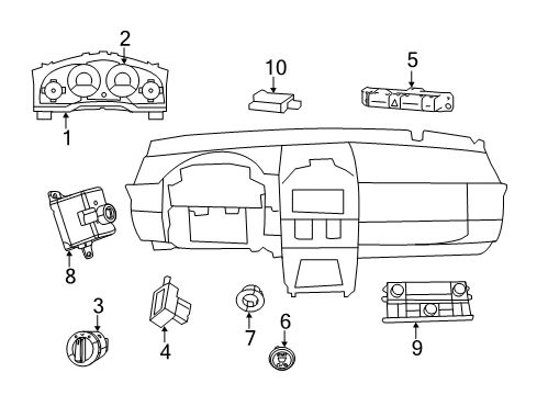 2016 Dodge Grand Caravan Instruments & Gauges Cluster-Instrument Panel Diagram for 68241688AA