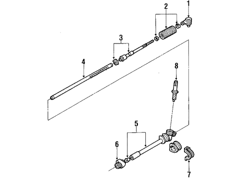 1989 Ford Festiva Steering Gear & Linkage Inner Tie Rod Diagram for E8BZ3280A