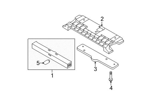 2012 Ford Fiesta Bulbs High Mount Lamp Lower Bracket Diagram for BE8Z-13A624-B