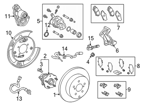 2021 Toyota Highlander Brake Components Dust Shield Diagram for 47881-0E010