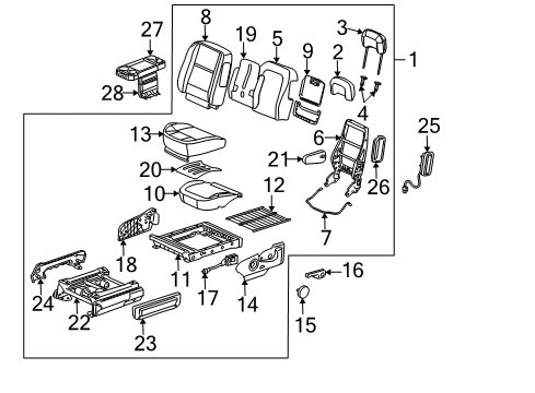 2005 Chevrolet Uplander Power Seats Adjuster Asm, Driver Seat Diagram for 89044112