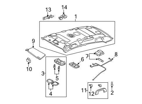 2008 Toyota Yaris Interior Trim - Roof Bracket Diagram for 61719-52050