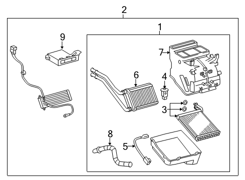 2014 Toyota Yaris Air Conditioner Evaporator Assembly Diagram for 87050-52270