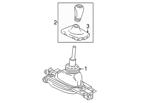 2022 Cadillac CT5 Center Console Shift Knob Diagram for 24046078