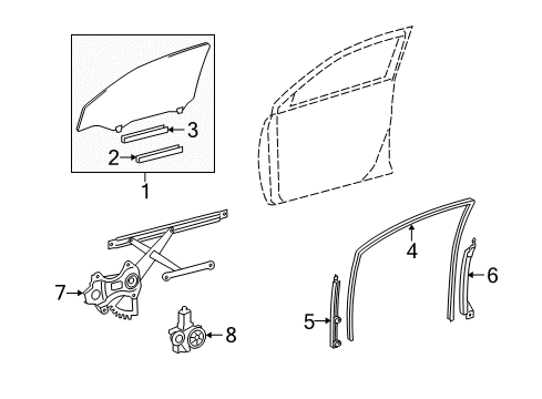 2011 Scion xD Rear Door Run Channel Diagram for 68141-52200