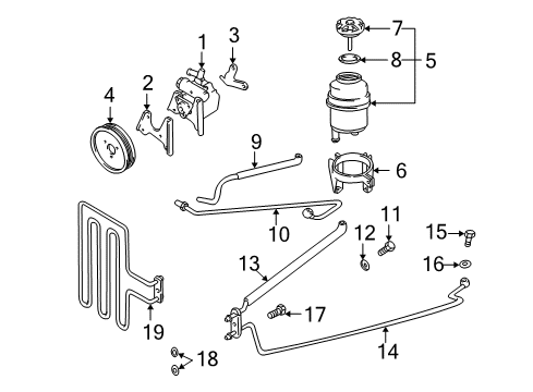 2003 BMW 530i P/S Pump & Hoses, Steering Gear & Linkage Pressure Hose Assembly Diagram for 32411096731