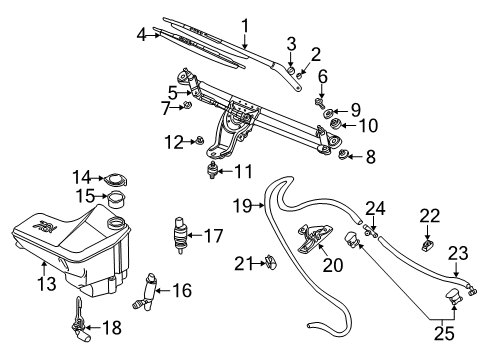 2002 BMW X5 Windshield - Wiper & Washer Components Flange Nut, Self-Locking Diagram for 07147185682