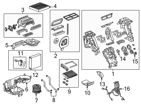 2019 Buick Envision A/C & Heater Control Units Case Assembly Diagram for 23176910