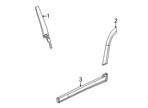 2021 Jeep Grand Cherokee L Exterior Trim - Rear Door Molding-Wheel Flare Diagram for 6XN66GXHAC
