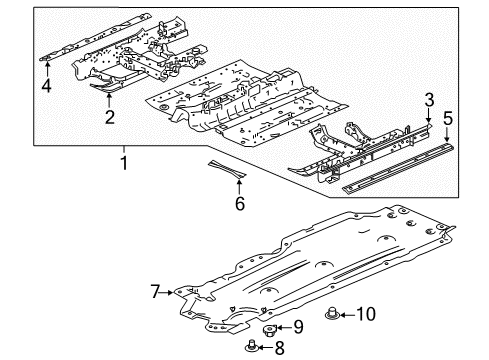 2021 Honda Accord Floor & Rails FLOOR COMP, FR Diagram for 65100-TVA-315ZZ
