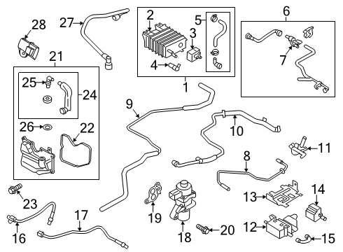 2015 Ford Fusion Emission Components Vent Assembly Diagram for DG9Z-9B328-E