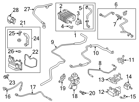 2015 Ford Fusion Emission Components PCV Tube Diagram for 8S4Z-6C324-E