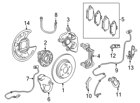 2019 Infiniti QX30 Rear Brakes Baffle Plate Diagram for 44161-5DA0A