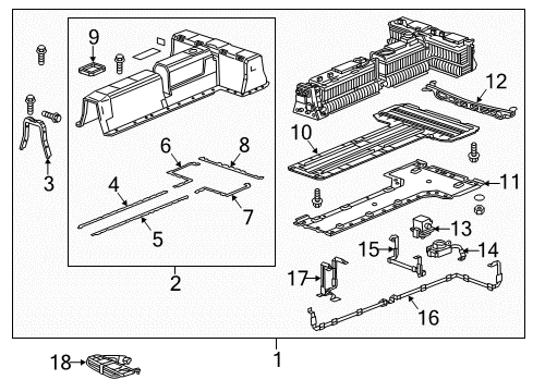 2015 Cadillac ELR Electrical Components Battery Cover Seal Diagram for 20791610