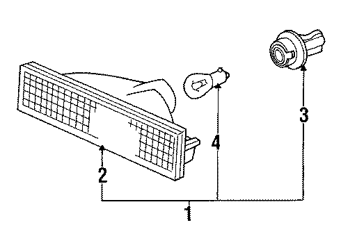 1989 Honda Accord Signal Lamps Light Assy., R. FR. Turn Signal Diagram for 33300-SE5-A02