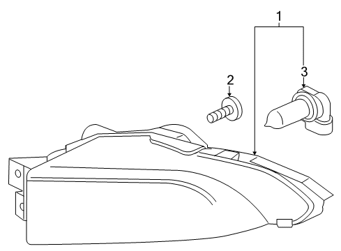 2013 Buick Regal Bulbs Fog Lamp Assembly Diagram for 22950978