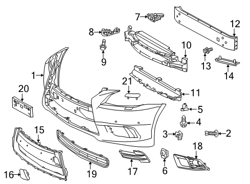 2015 Lexus LS600h Front Bumper Bolt Diagram for 90109-06382