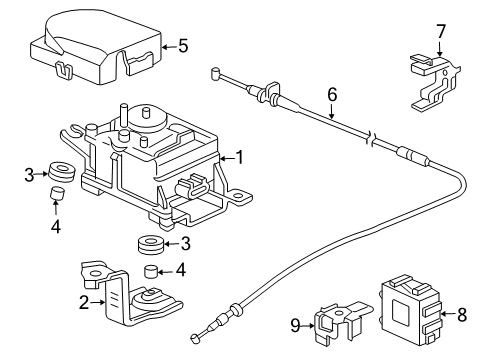 2004 Honda Accord Cruise Control System Cover, Actuator Diagram for 36621-P8E-A00