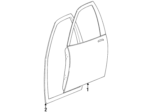 1996 Geo Metro Front Door Weatherstrip, Front Door Opng, LH (On Esn) Diagram for 30020546