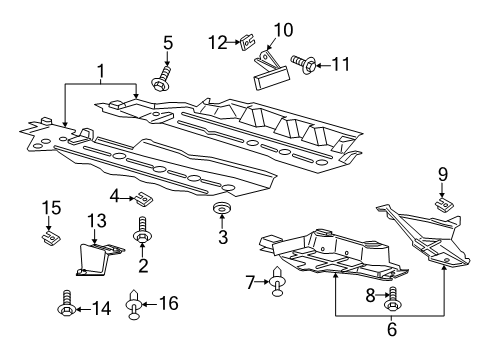 2020 Lincoln Nautilus Pillars, Rocker & Floor - Under Cover & Splash Shields Gravel Deflector Diagram for FA1Z-5811398-A