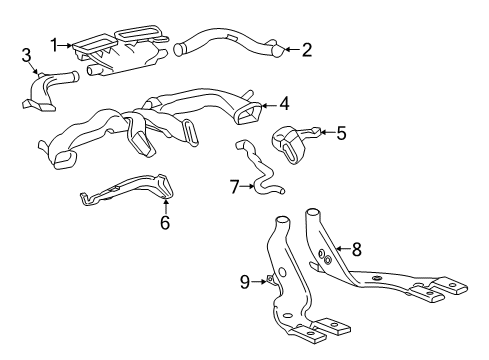2019 Chevrolet Volt Ducts Defroster Duct Diagram for 23133549