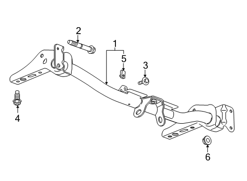 2021 Chevrolet Silverado 1500 Trailer Hitch Components Trailer Hitch Bolt Diagram for 11589355