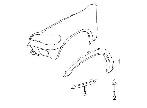 2011 BMW X5 Exterior Trim - Fender M Trim, Wheel Arch, Primed, Front Left Diagram for 51777206655